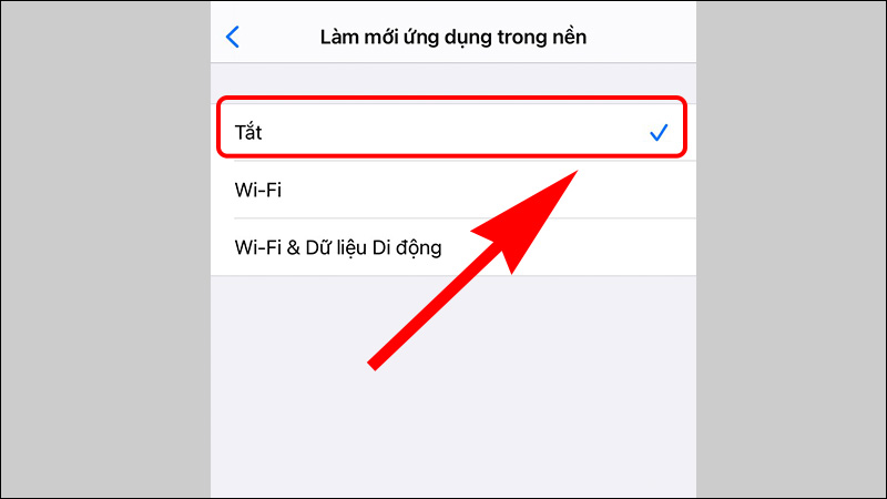 Nhấn Tắt hoặc chọn chế độ Wi-Fi để tiết kiệm dữ liệu mạng